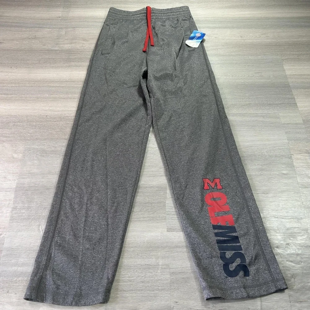 NEW‎ Ole Miss Rebels Pants Mens Small Gray NCAA Football Section 101 By Majestic